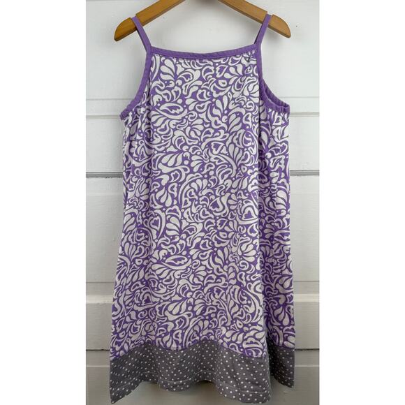 Hanna Andersson Purple Patterned Tank Dress Size 8 - Picture 4 of 4